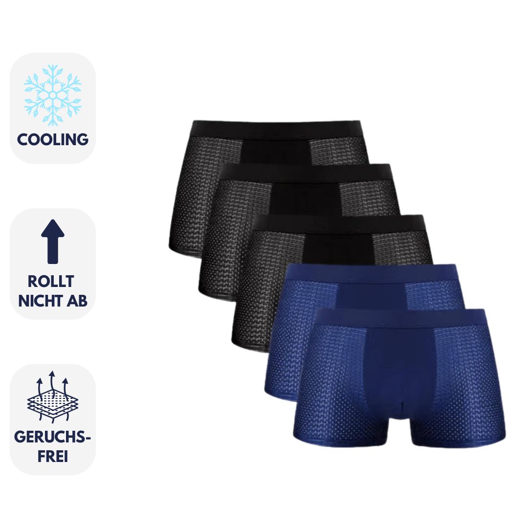 Sommerfrische Boxershorts für Herren - Atmungsaktive Kühlende Unterhosen (5er-Pack)