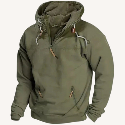 Pullover mit halbem Reißverschluss und Kapuze für Männer