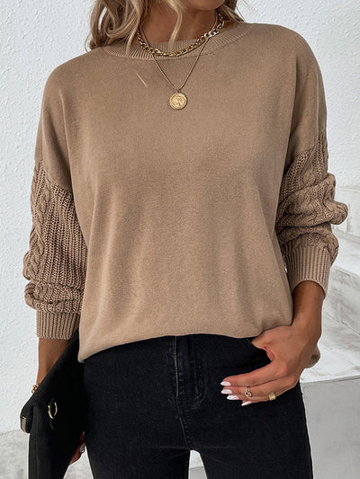 Lockerer Langärmeliger Strickpullover für Damen