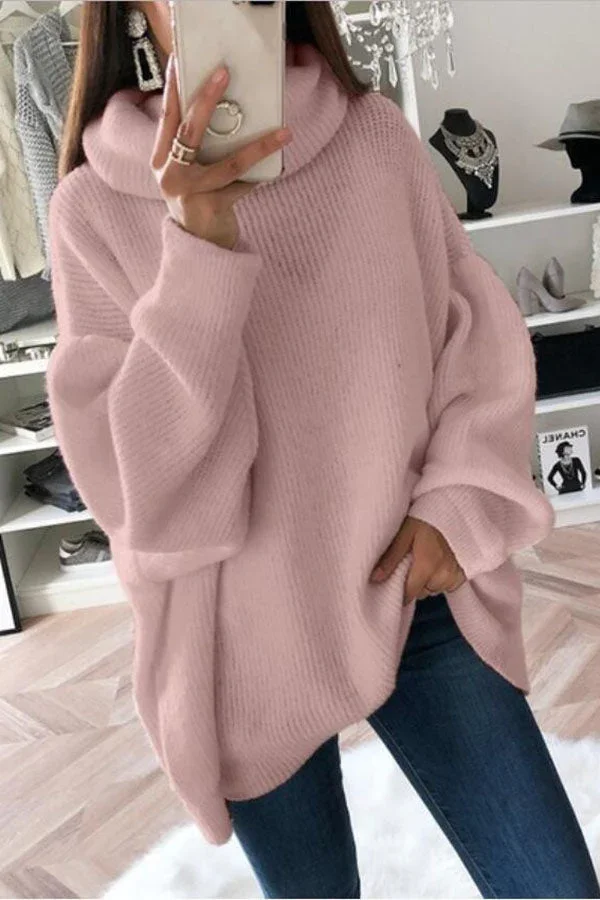 Übergroßer Strickpullover  mit Puffärmeln für Damen