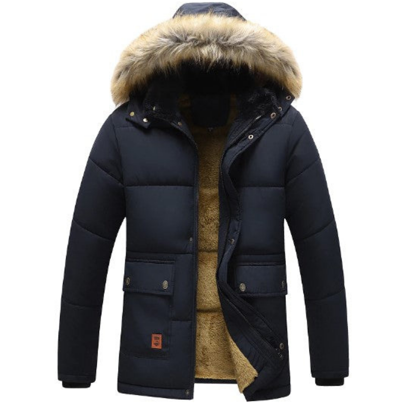 Winterjacke Herren Parka Warm | Abnehmbare Kapuze