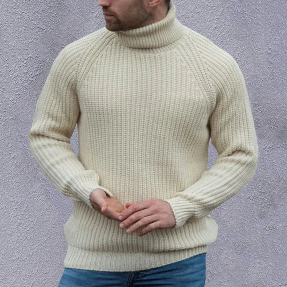 Gemütlicher Rollkragenpullover in Beige für Herren