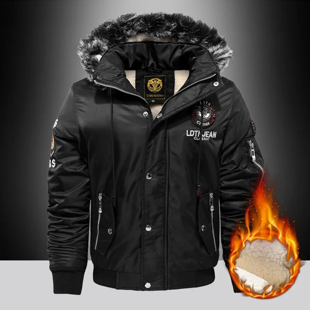 Kuschelige Thermo-Winterjacke mit Fell für Herren