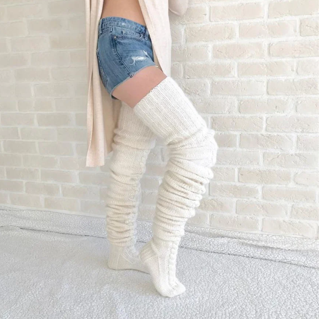 Gestrickte Kniestrümpfe für Damen