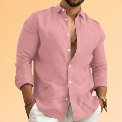 Thomas | Sommerliches Baumwollhemd mit italienischem Kragen