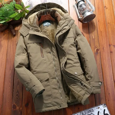 Wasserdichte Jacke mit Plüschpelz-Futter für Herren