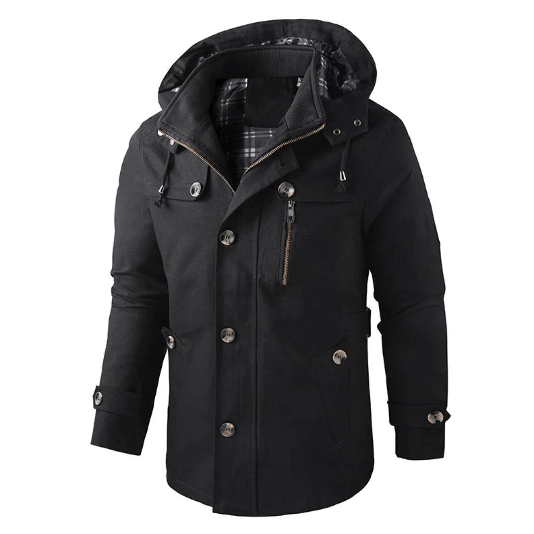 Mittellange Feldjacke mit Kapuze für Herren