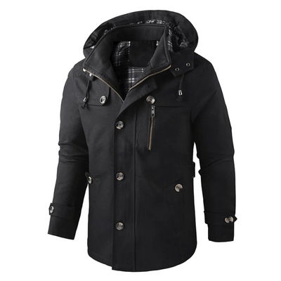Mittellange Feldjacke mit Kapuze für Herren