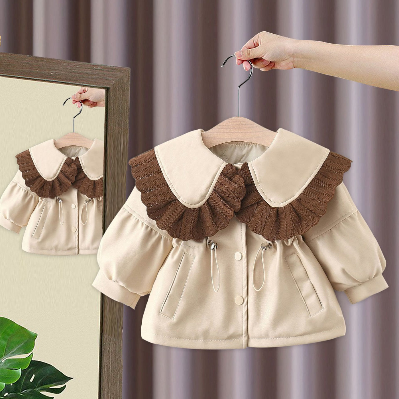 Babymantel mit Spitzenjacke