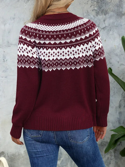 ELEGANTER GEOMETRISCHER MUSTER STRICKCARDIGAN | MODERNER STIL, KOMFORTABEL, VIELSEITIG