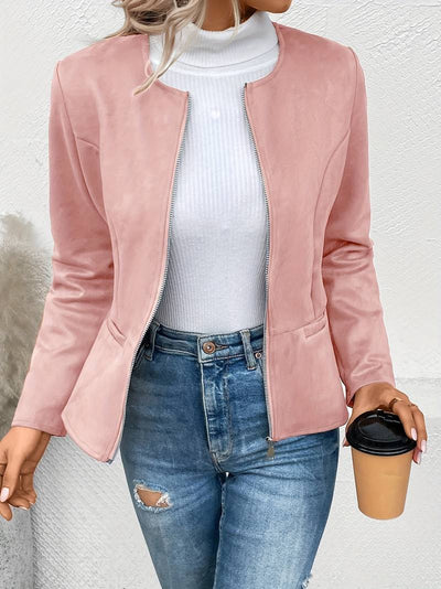 Lässige Rundhalsjacke für Frauen