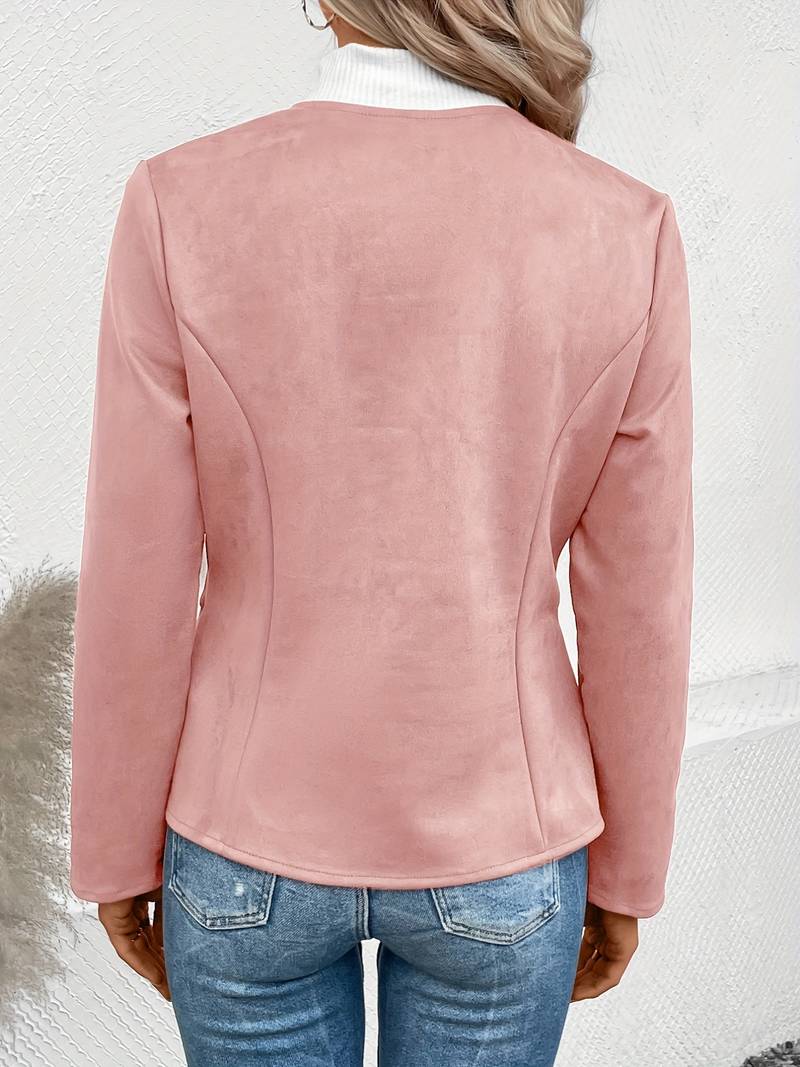 Lässige Rundhalsjacke für Frauen