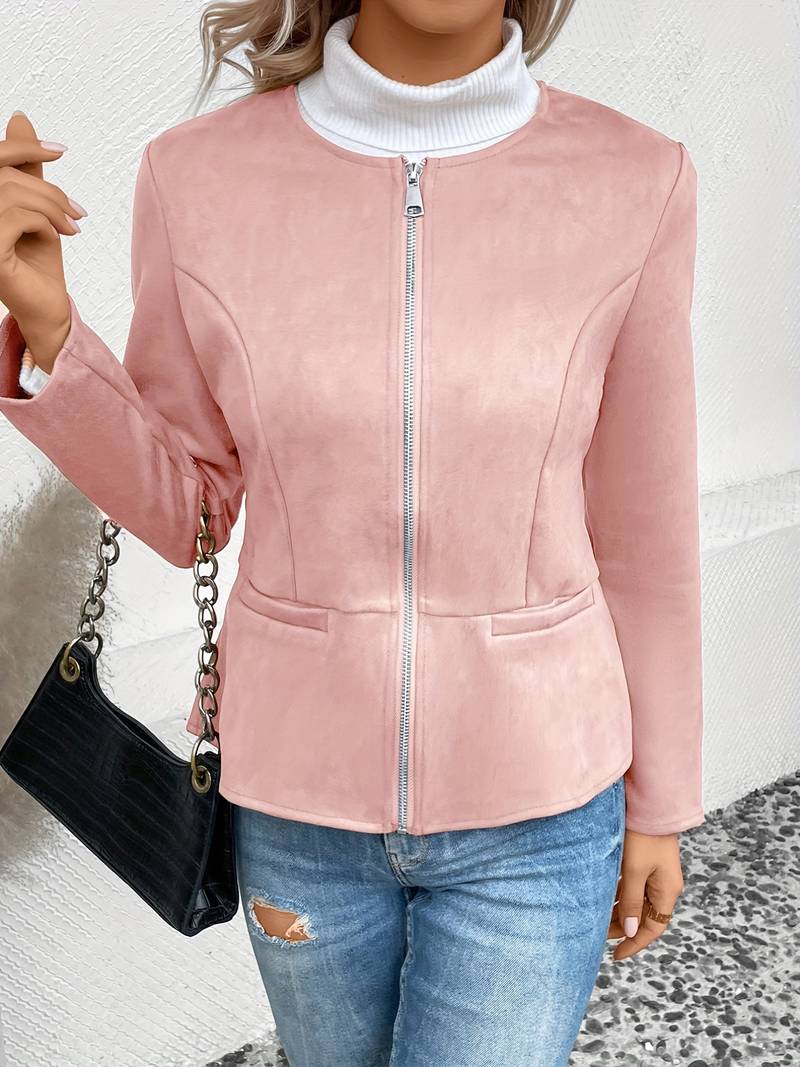 Lässige Rundhalsjacke für Frauen