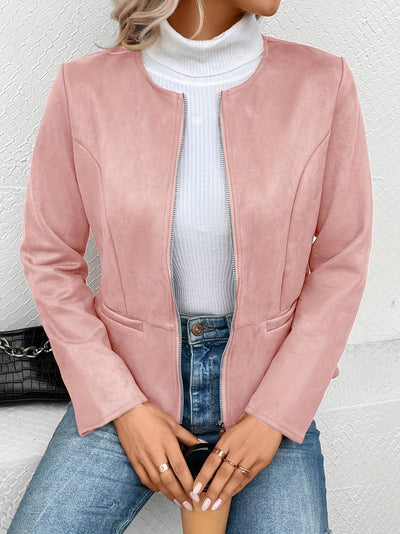 Lässige Rundhalsjacke für Frauen