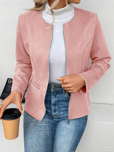 Lässige Rundhalsjacke für Frauen
