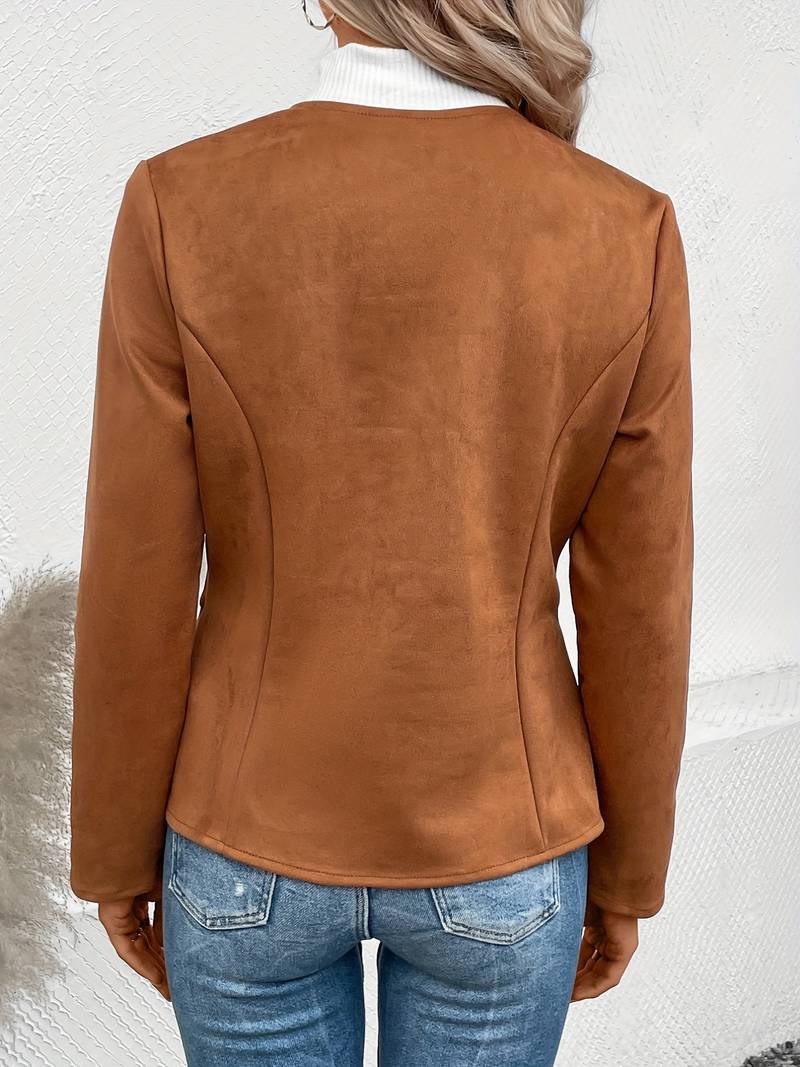 Lässige Rundhalsjacke für Frauen