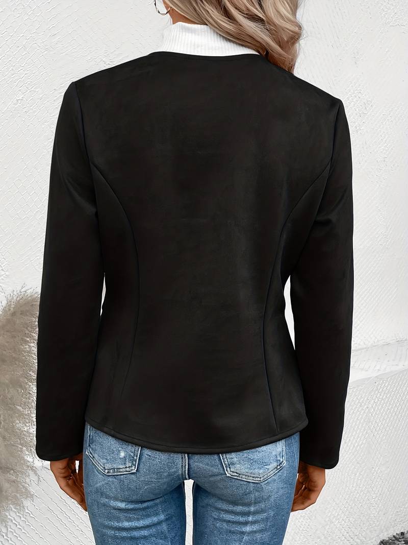 Lässige Rundhalsjacke für Frauen
