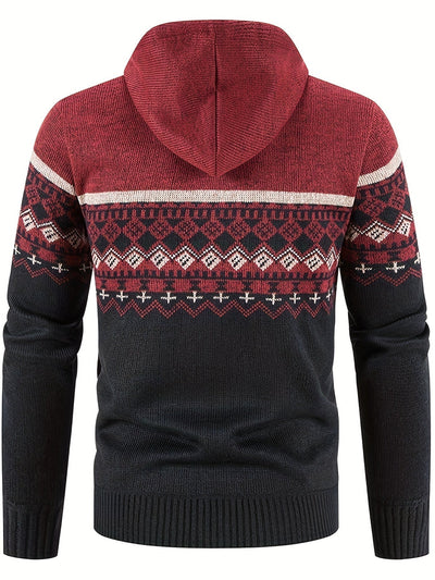 Strick-Hoodie mit Rautenmuster für Herren