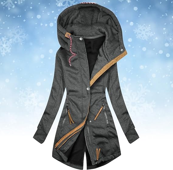 Stylische Lange Kapuzenjacke für Frauen
