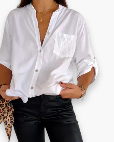 Damen Glitzer Pailletten Top | Festlich Elegant