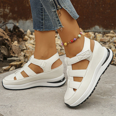 Sandaletten für Damen - Bequeme Sommer-Platform Sandalen mit Klettverschluss