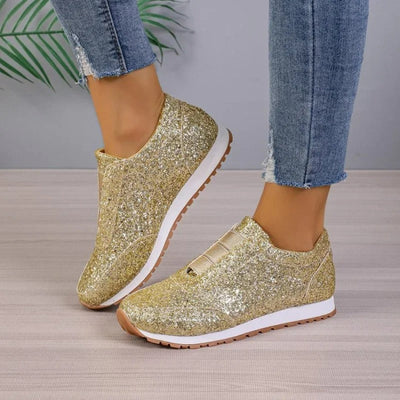 Glitzernder Slipper mit kontrastierender Sohle