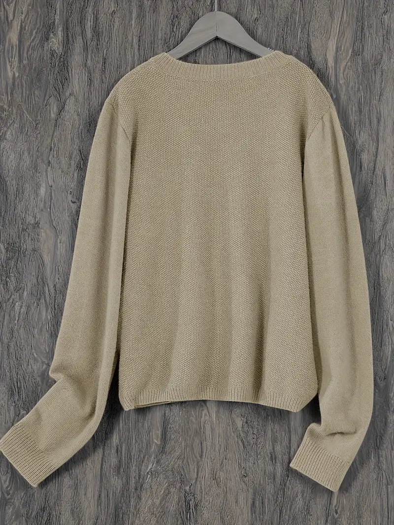 Strickjacke mit Aufgesetzter Tasche für Damen
