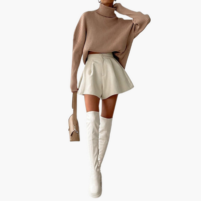 Falten Shorts mit weitem Schnitt - Damen Sommer Chic