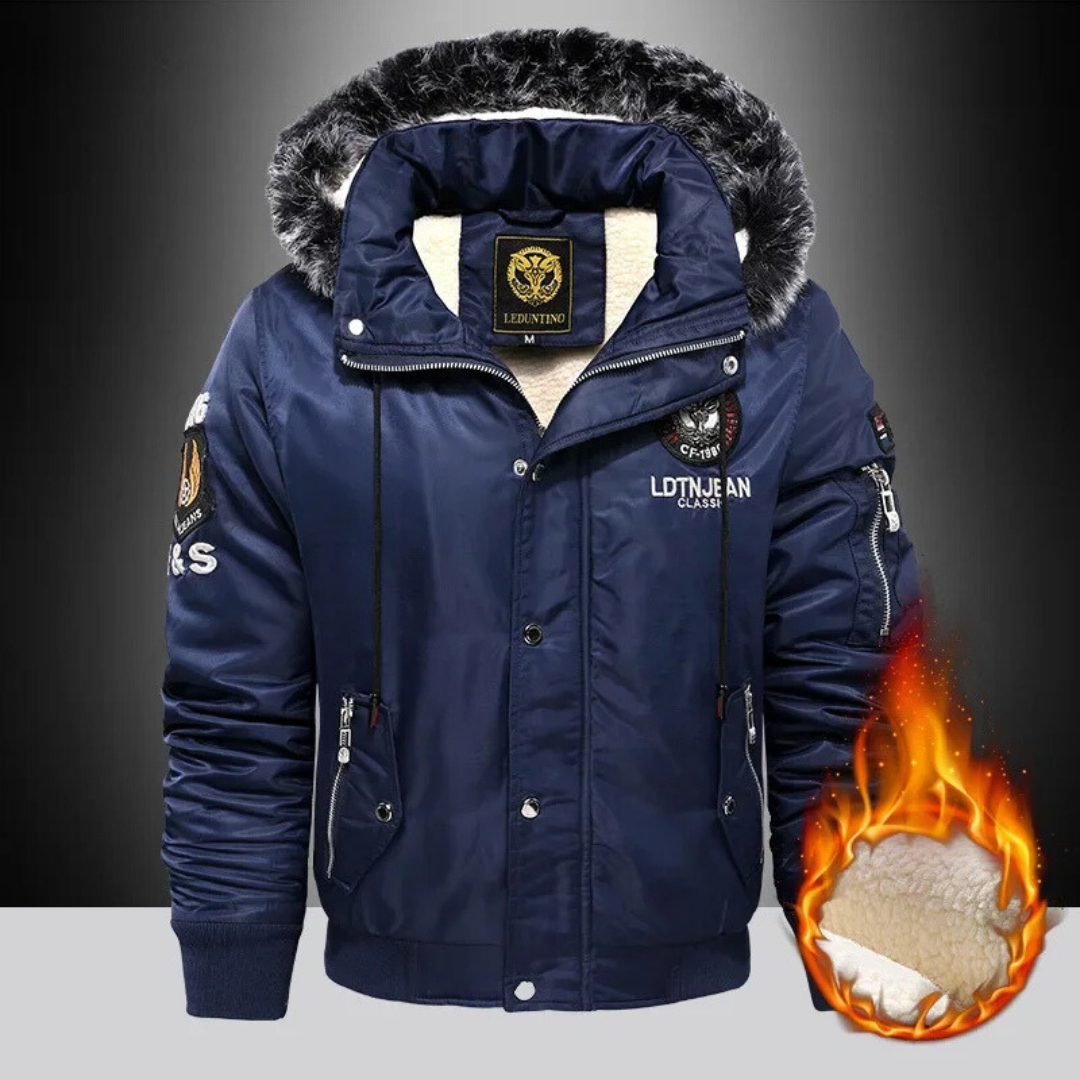 Kuschelige Thermo-Winterjacke mit Fell für Herren