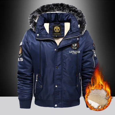 Kuschelige Thermo-Winterjacke mit Fell für Herren
