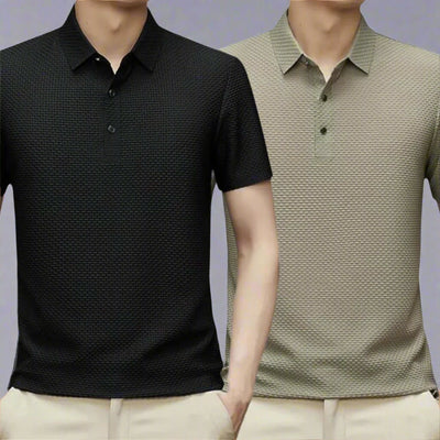 OLYMPS Polo Shirt | Sommerliches Atmungsaktives Slim Fit Herren Poloshirt Kurzarm | 2-Pack