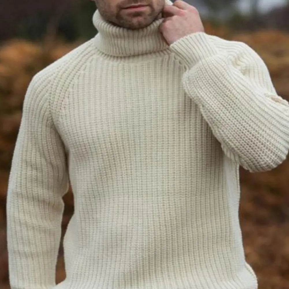 Gemütlicher Rollkragenpullover in Beige für Herren