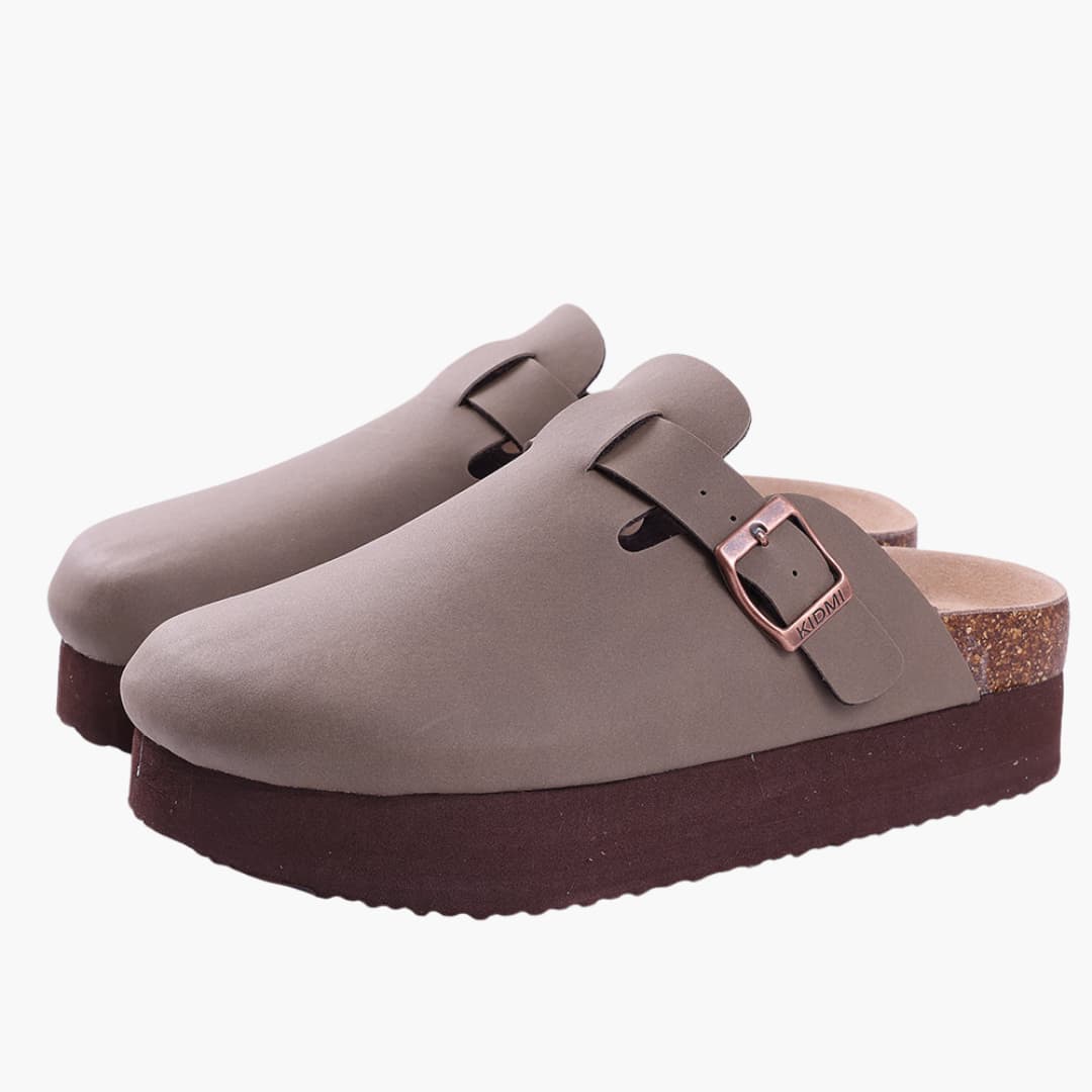 Geschlossene Clogs - Damen Komfort mit Riemen und Fußbett