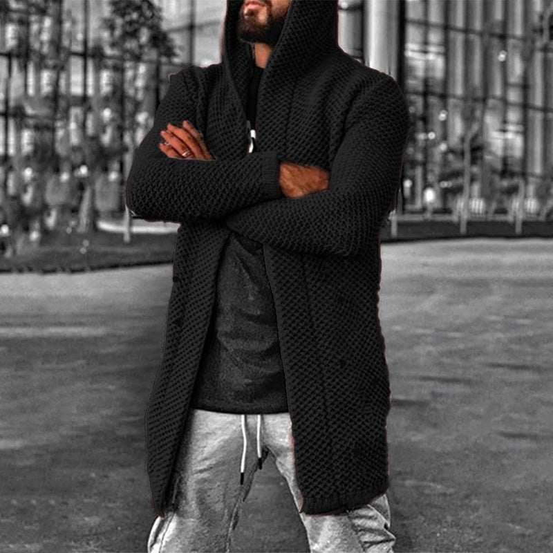 Lässige Strickjacke mit Kapuze für Männer
