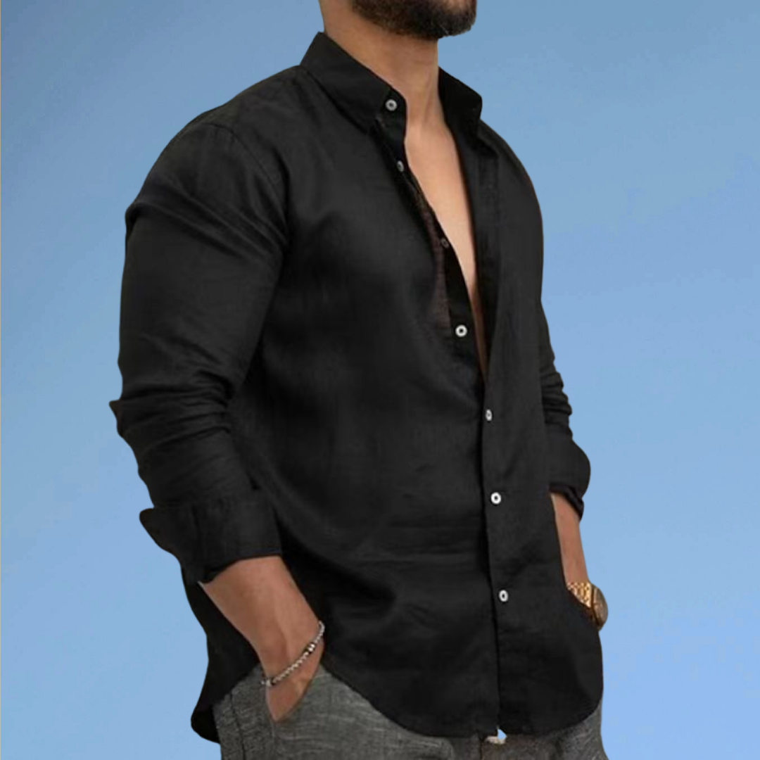 Thomas | Sommerliches Baumwollhemd mit italienischem Kragen