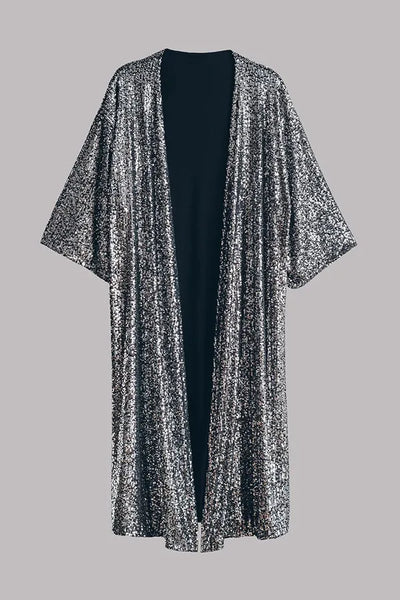 Kimono-Strickjacke mit Pailletten für Frauen