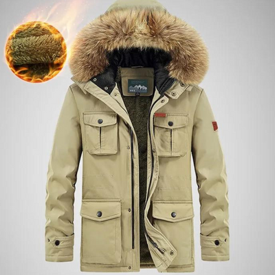 Winterjacke mit Fellkapuze für Männer