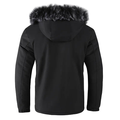 Wasserdichte Kunstfell-Kapuzen-Winterjacke für Herren