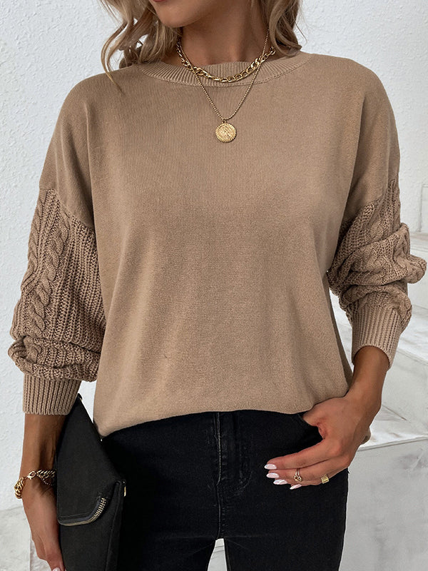 Lockerer Langärmeliger Strickpullover für Damen