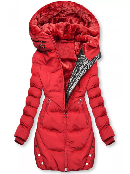 Plüschige Wattierte Winterjacke für Damen