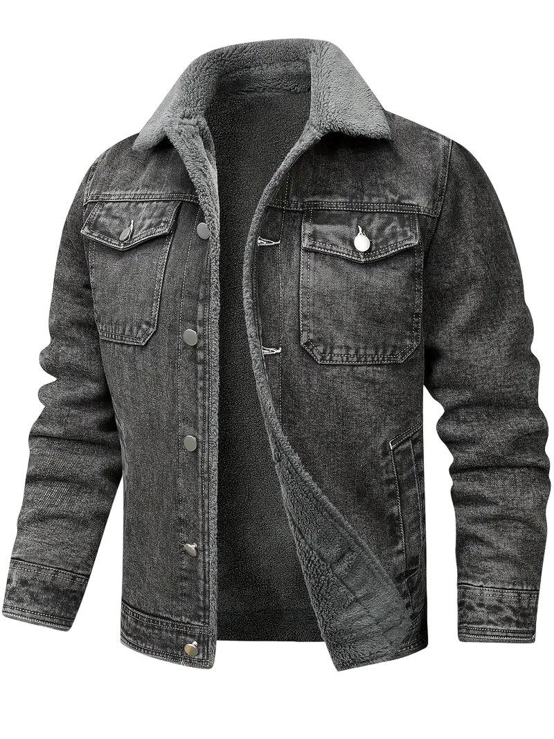 Geoffroy – Vintage Jeans Jacke Mit Fleece Futter