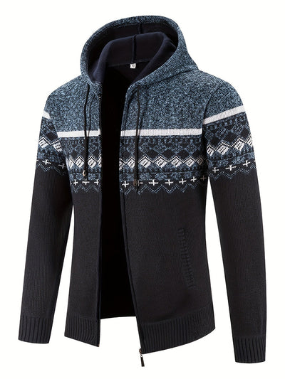 Strick-Hoodie mit Rautenmuster für Herren