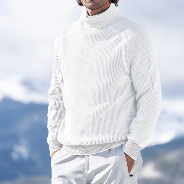 Lässiger Rollkragenpullover aus Rippenstrick für Männer
