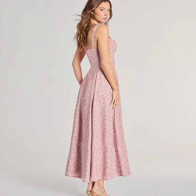 Freya | Langes Blumenkleid mit Trägern