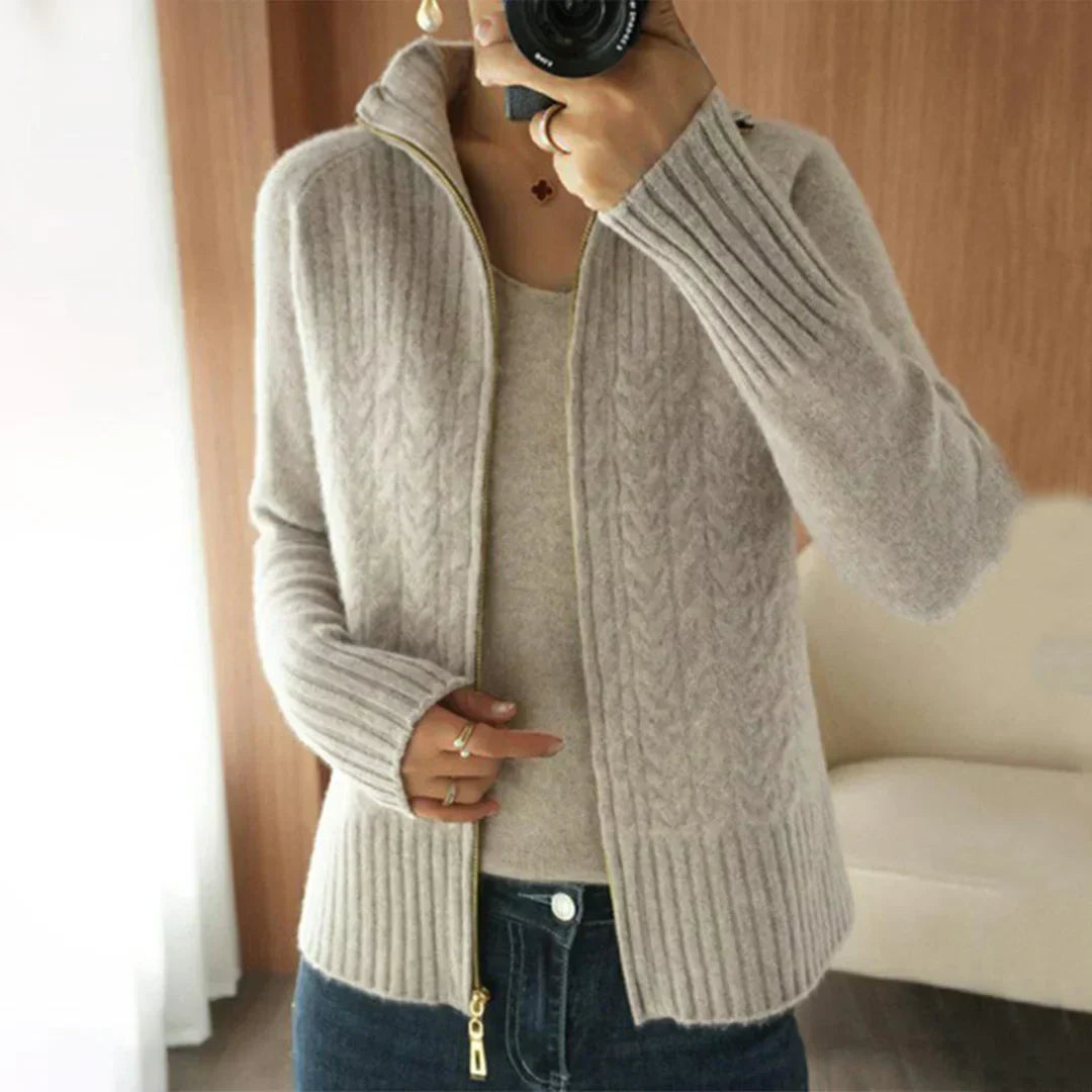 Strickjacke mit Zipper | Weiches Material | Lässige Eleganz