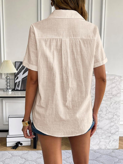 Ailani® | Damen-Sommerbluse mit V-Ausschnitt und kurzen Ärmeln