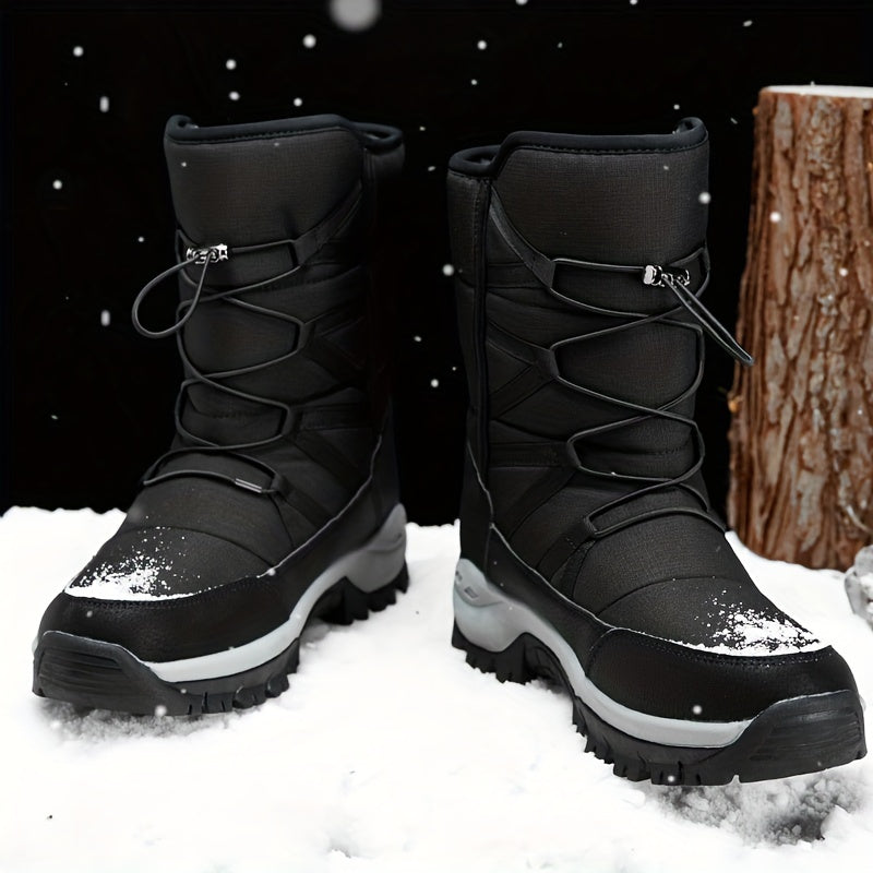 Winterschuhe Herren | High Cut Stiefel Mit Klettverschluss Und Kordelzug