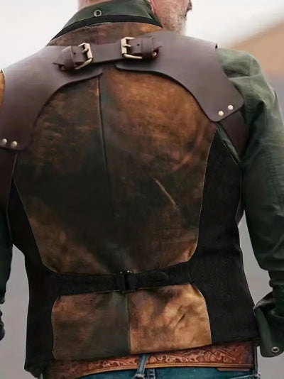Trachtenweste für Herren - Sommer Vintage Gilet-Weste mit Schulterholster