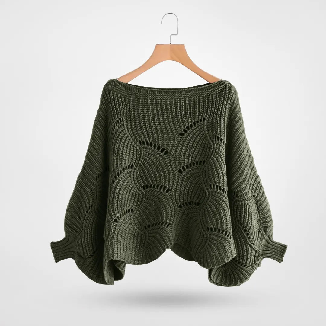 Gekürzter Strickpullover mit Puffärmeln für Damen