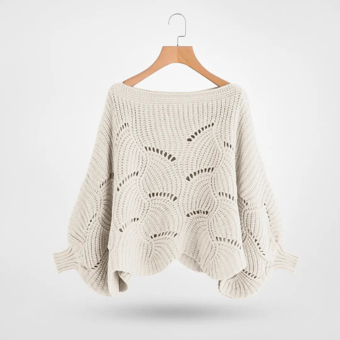 Gekürzter Strickpullover mit Puffärmeln für Damen